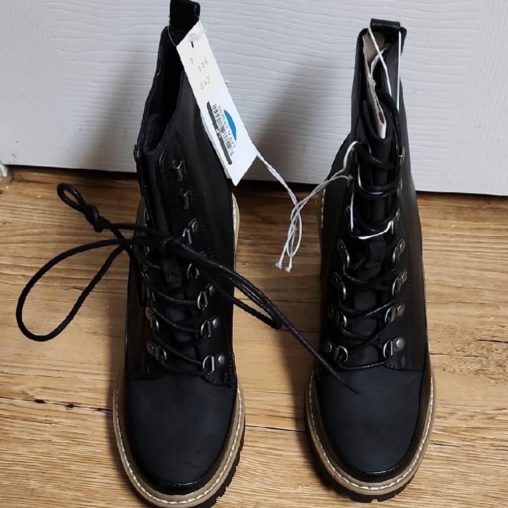 a new day Black Lace-Up Combat Boots